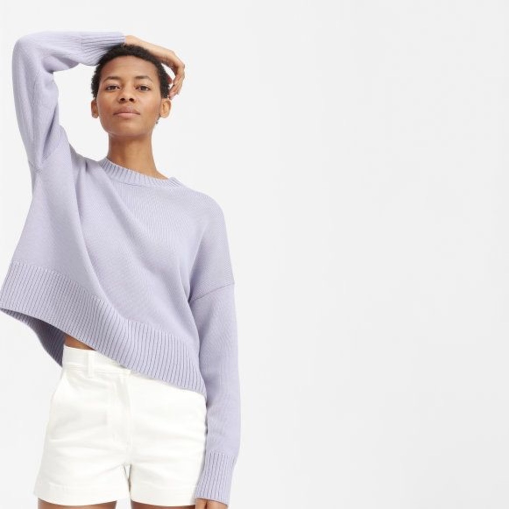 Everlane Soft Cotton Square Crew - Lavender in XS
